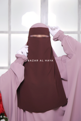 Brown Single Layer Niqab - Super Breathable - Medium & Large