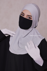 Silver Neck Cover Underscarf In Cotton - Soft Undercap Bonnet