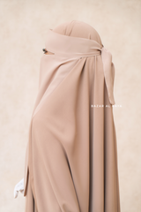 Creme Beige Single Layer Niqab - Super Breathable & Comfy