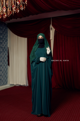 Emerald Faraasha Butterfly Wide Abaya - Silk Crepe