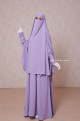 Lilac Yasmin Two Piece Jilbab With Dress & Khimar - Loose Style & Light Soft Breathable