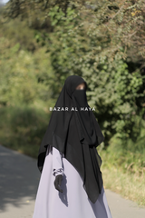 Square Scarf With Half Niqab Set In Black - Super Breathable - Quality