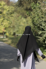 Square Scarf With Half Niqab Set In Black - Super Breathable - Quality