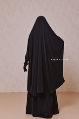 Hoor Two Piece  Black Jilbab With Skirt- Long & Loose