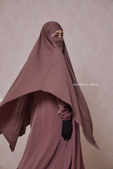 Coffee Eliza Long Triangle Diamond Khimar - Soft Cotton