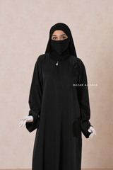 Black Madina Abaya - Soft Relaxed Fit - Mediumweight Silk Crepe
