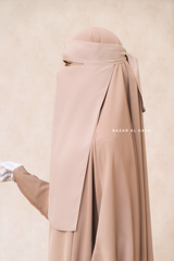 Creme Beige Single Layer Niqab - Super Breathable & Comfy