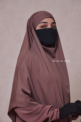 Coffee Eliza Long Triangle Diamond Khimar - Soft Cotton