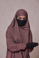 Coffee Eliza Long Triangle Diamond Khimar - Soft Cotton