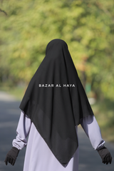 Square Scarf With Half Niqab Set In Black - Super Breathable - Quality