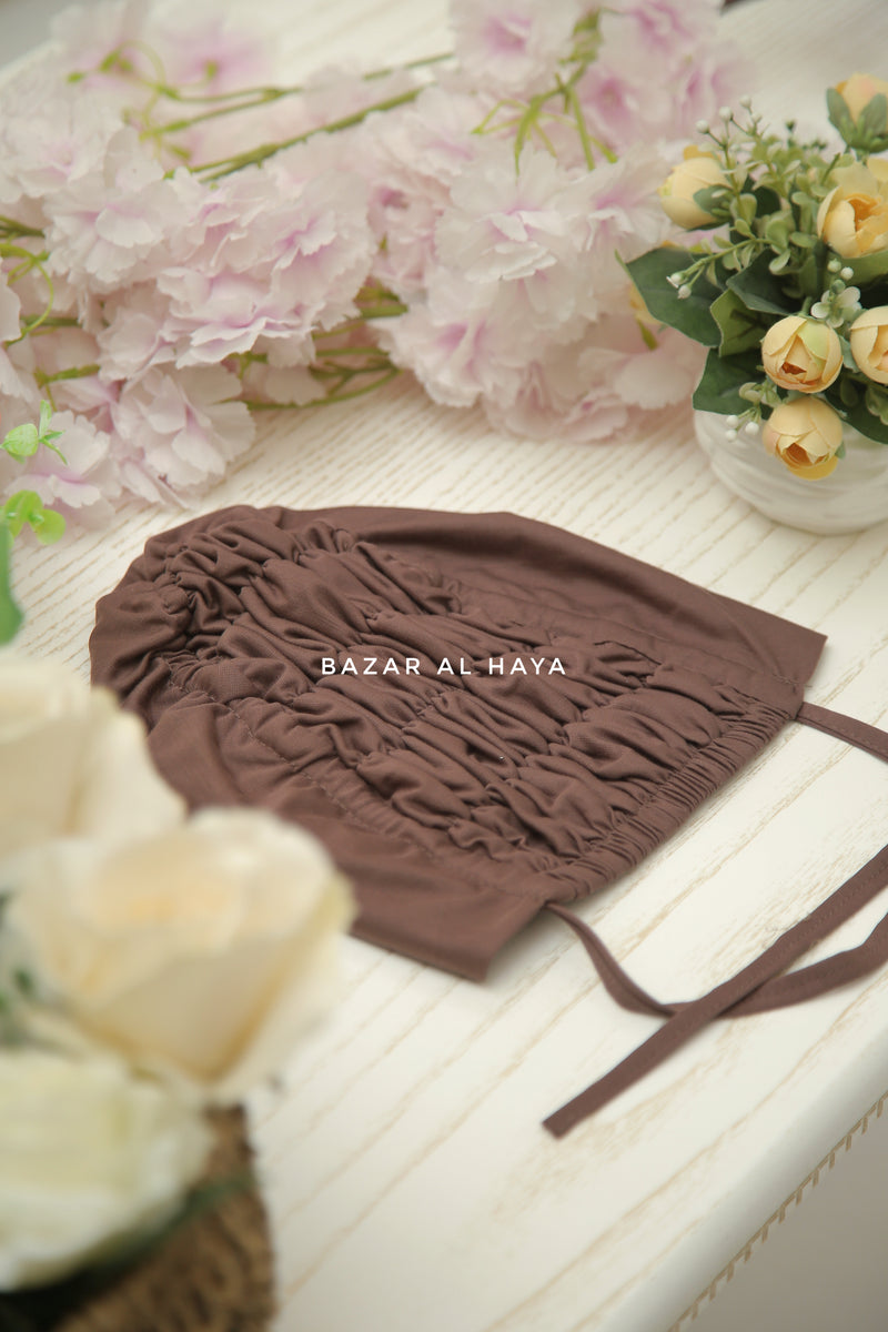 Classic Brown Underscarf In Cotton Jersey - Super Breathable & Soft