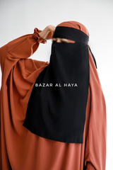 Black Single Layer Niqab - Super Breathable