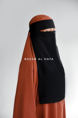 Black Single Layer Niqab - Super Breathable