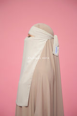 Creme Beige Single Layer Niqab - Super Breathable & Comfy
