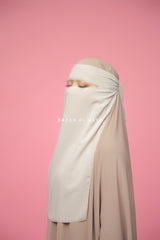 Creme Beige Single Layer Niqab - Super Breathable & Comfy