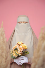 Creme Beige Single Layer Niqab - Super Breathable & Comfy