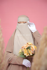 Creme Beige Single Layer Niqab - Super Breathable & Comfy
