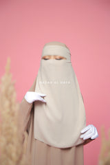 Creme Beige Single Layer Niqab - Super Breathable & Comfy