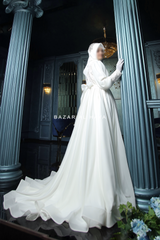 Rehan Elegent Embroidered Bridal Wedding Dress In Chiffon & Silk - For Walima & Wedding & Nikkah