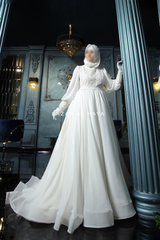 Rehan Elegent Embroidered Bridal Wedding Dress In Chiffon & Silk - For Walima & Wedding & Nikkah