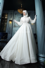 Rehan Elegent Embroidered Bridal Wedding Dress In Chiffon & Silk - For Walima & Wedding & Nikkah