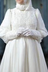 Rehan Elegent Embroidered Bridal Wedding Dress In Chiffon & Silk - For Walima & Wedding & Nikkah