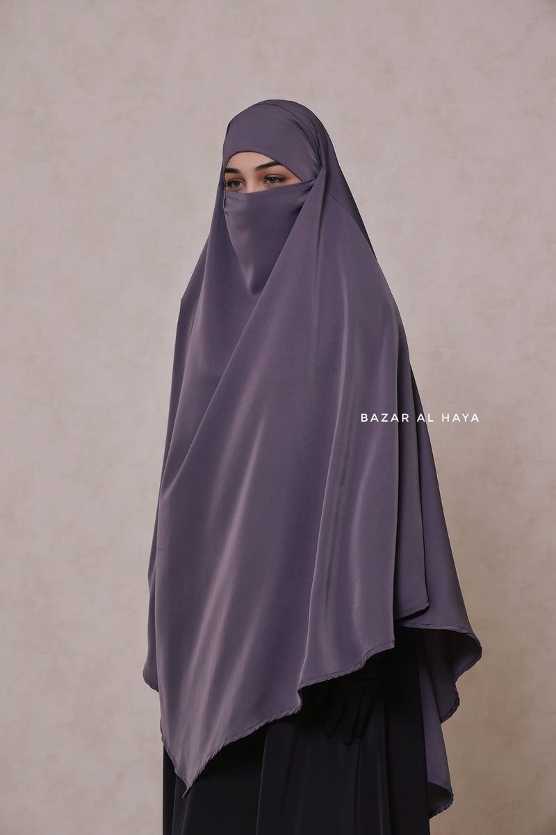 Mubarak Khimar - Extra Long Triangle Diamond Khimar In Silk Crepe