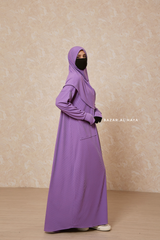 Lavender Khawla Premium Corduroy Cotton Two Piece Prayer Dress - Abaya & Khimar