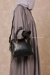 Square Croc Crossbody Bag In Black