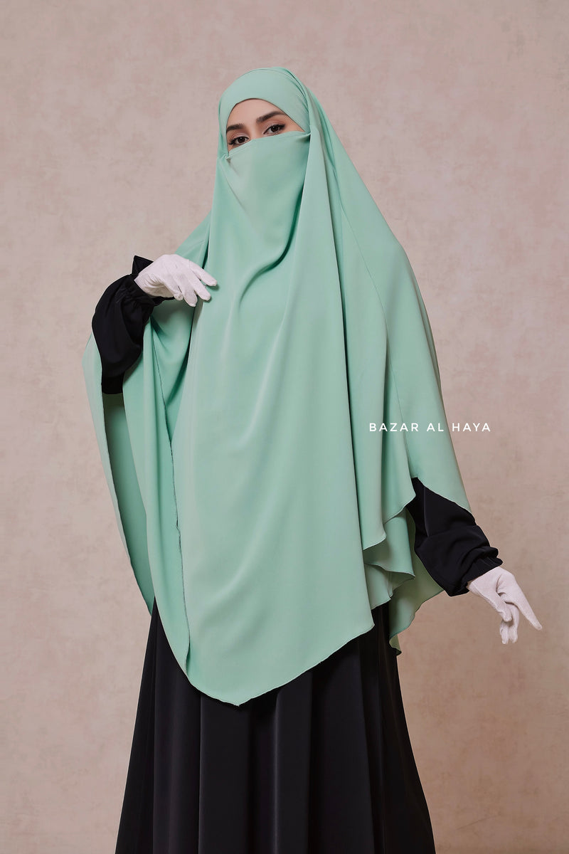 Mubarak Khimar - Extra Long Triangle Diamond Khimar In Silk Crepe