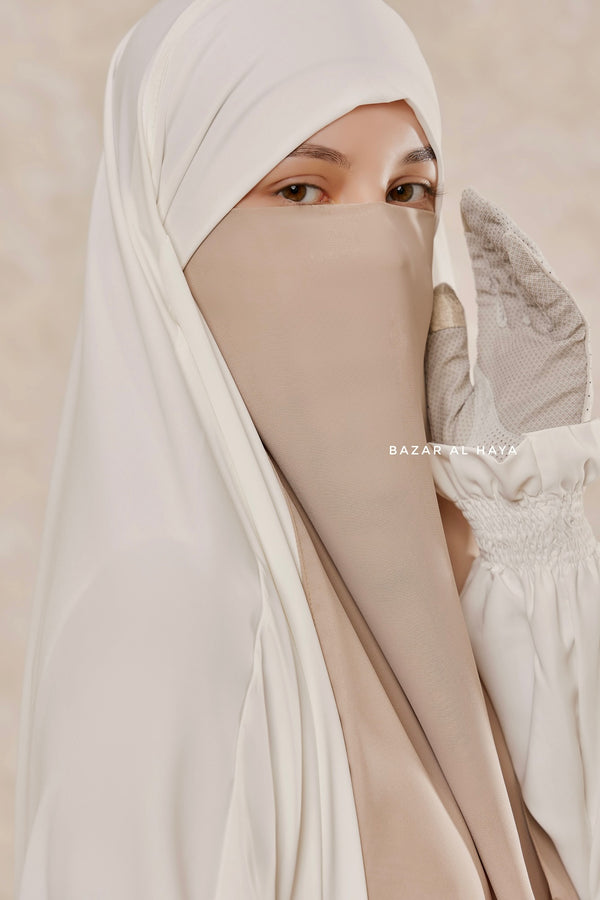 Creme Beige Single Half Niqab - Super Breathable Veil