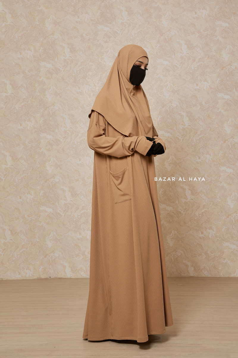 Amber Khawla Premium Corduroy Cotton Two Piece Prayer Dress - Abaya & Khimar