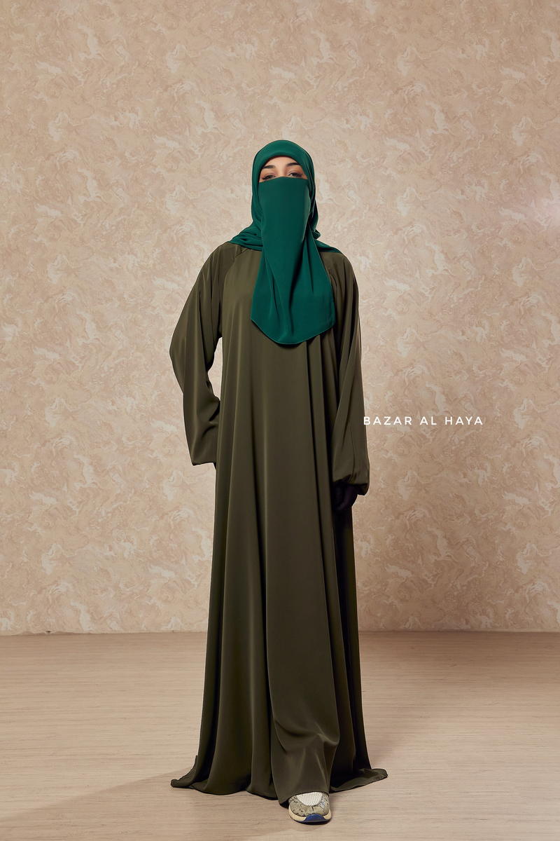 Salam Olive Abaya - Flowy & Relaxed Fit