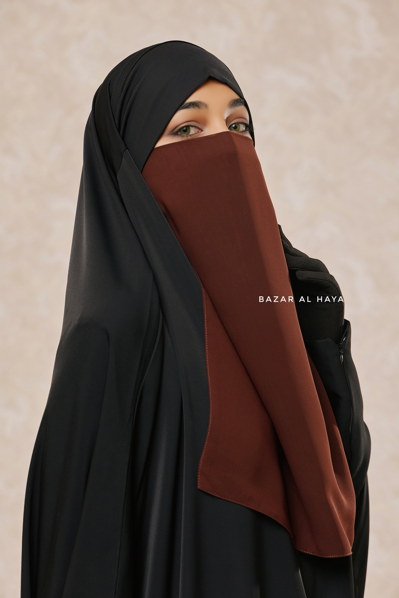 Single Brown Half Niqab - Super Breathable Veil