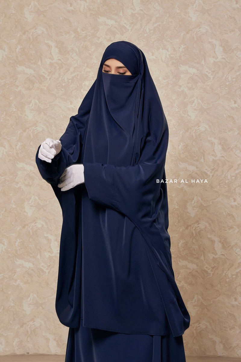 Hoor - Two Piece Navy Jilbab With Skirt- Long & Loose