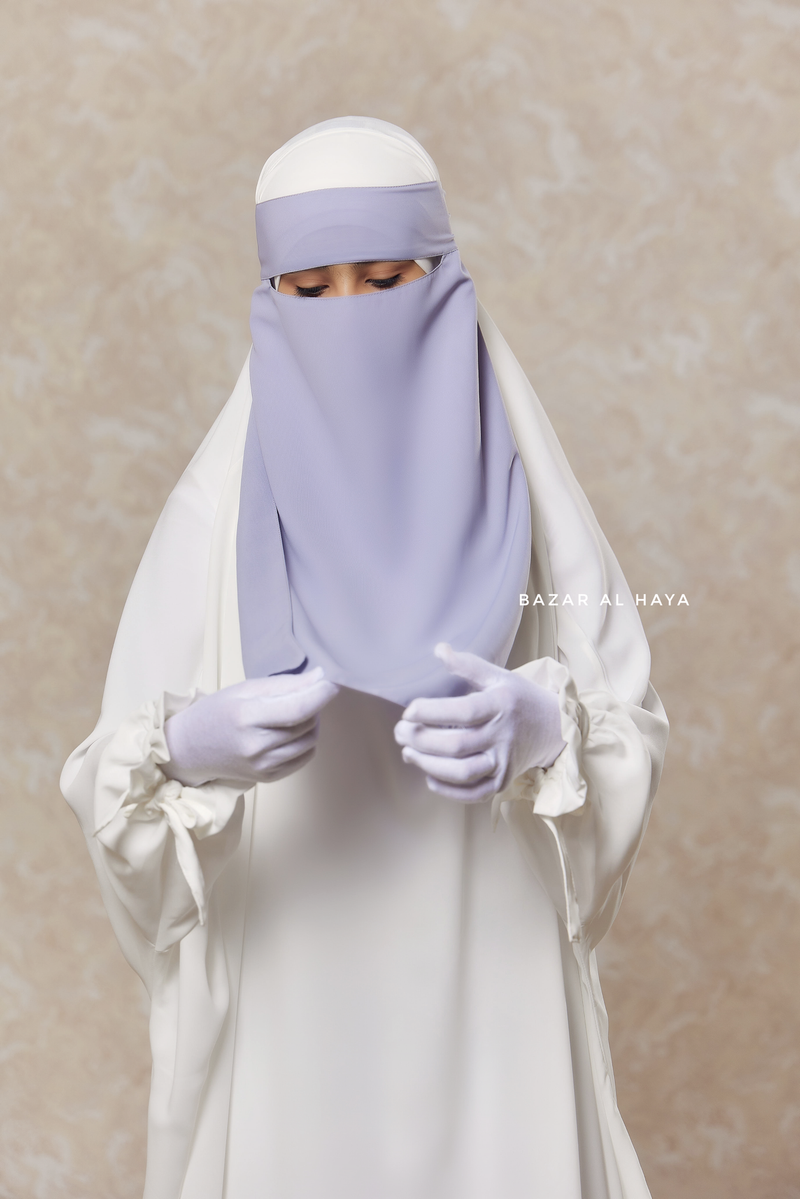 Single Layer Niqab In Silver - Super Breathable & Comfy