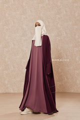 Mulberry Fathiya Open Front Abaya In Nida - Relaxed Fit