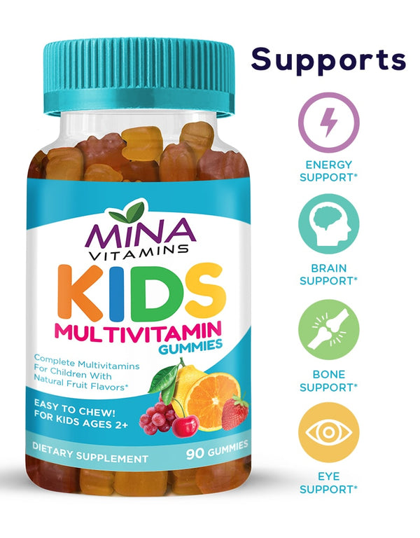 Halal Mina Kids Gummy Multivitamin - Vegetarian, Non-GMO, Gluten Free 90ct