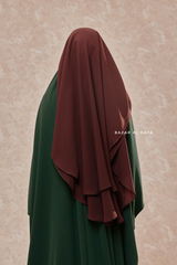 Brown Two Layer Niqab - Premium Wool Chiffon - Medium