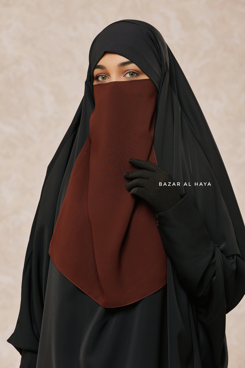 Single Brown Half Niqab - Super Breathable Veil