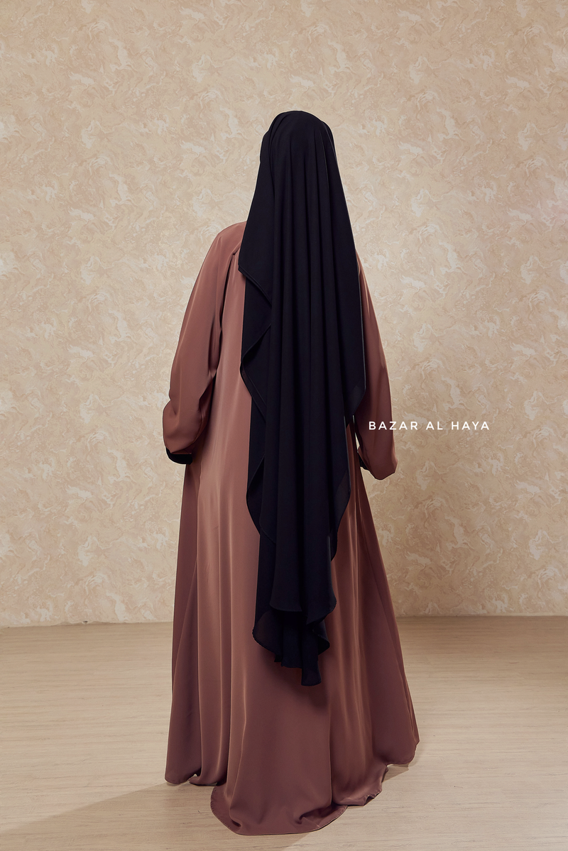 Long Black Two Layer Flap Niqab - Wide - Super Breathable Veil