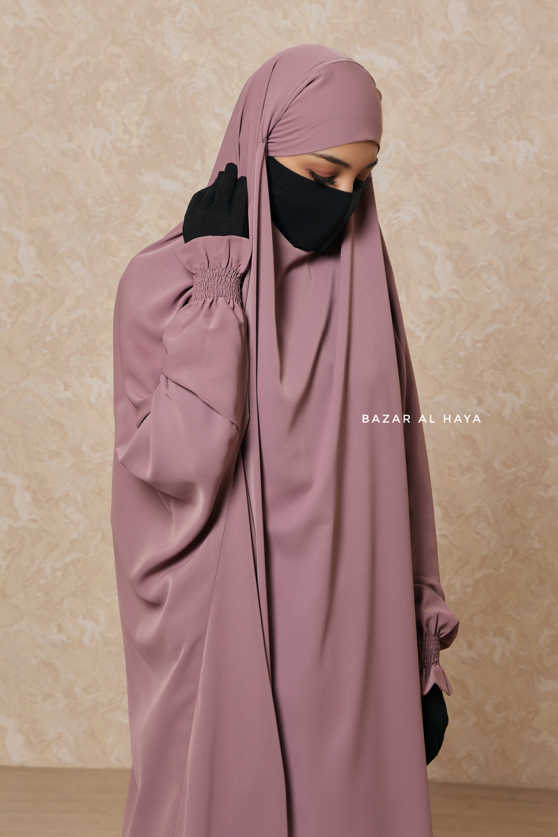 Dusty Rose Hoor - Two Piece Jilbab With Skirt- Long & Loose