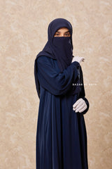 Navy Salam Abaya - Loose & Wide Bottom