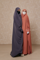 Sarah One Piece Jilbab - Zipper Sleeves - Silk Crepe