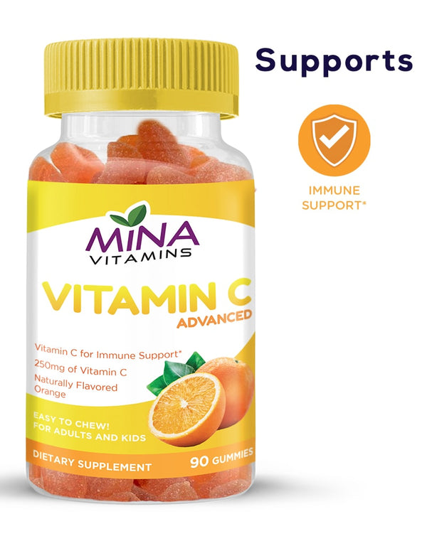 Halal Mina Vitamin C Gummy - Vegetarian, Non-GMO, Gluten Free 90ct