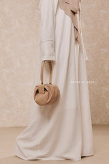 Unique Round Hand Bag In Beige