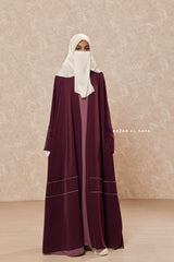 Mulberry Fathiya Open Front Abaya In Nida - Relaxed Fit