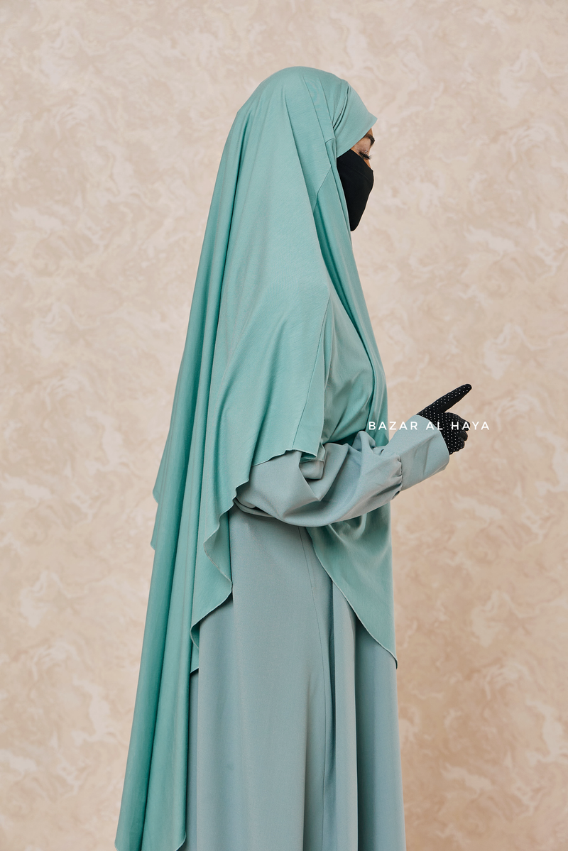 Mint Eliza Long Triangle Diamond Khimar - Soft Cotton