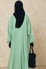 Mint Salam 2 Abaya - Comfy Style Front Zipper - Nida