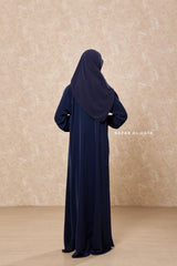 Navy Salam Abaya - Loose & Wide Bottom